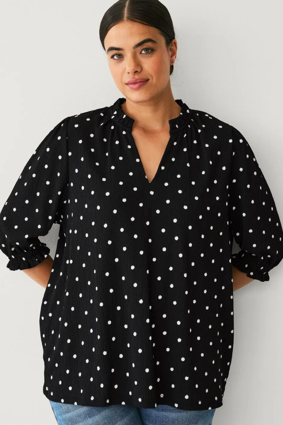 New Plus collection Top med pufærmer Dame Toppe & Tank-Toppe