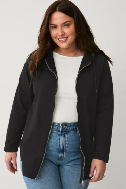 Online Plus collection Sweatshirt med hætte og lynlås Dame Sweatshirts & Hoodies