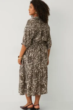 Outlet Plus collection Kjole med flæser Dame Kjoler