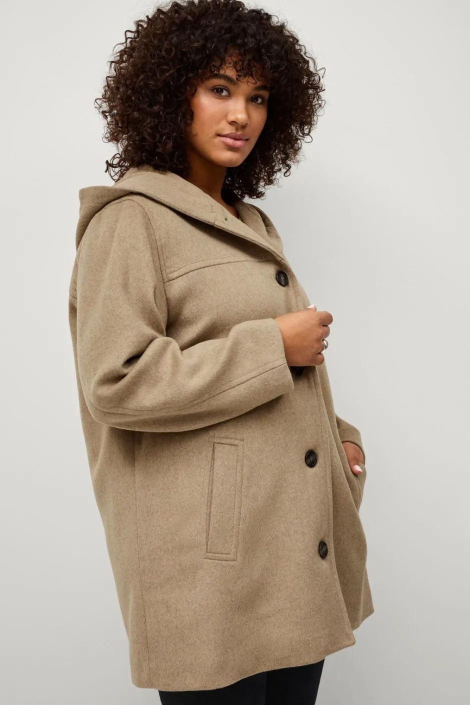 Clearance Plus collection Frakke i uldmiks Dame Jakker & Frakker