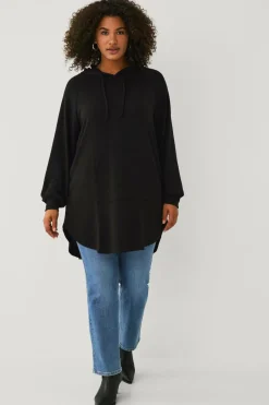 Ellos Plus collection Lang sweatshirt med hætte^Dame Sweatshirts & Hoodies