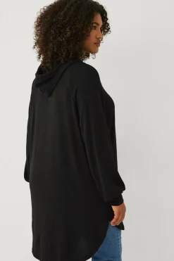 Ellos Plus collection Lang sweatshirt med hætte^Dame Sweatshirts & Hoodies