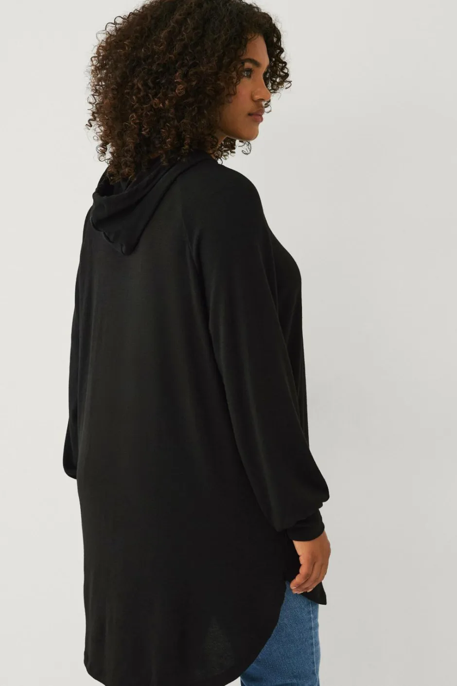 Ellos Plus collection Lang sweatshirt med hætte^Dame Sweatshirts & Hoodies