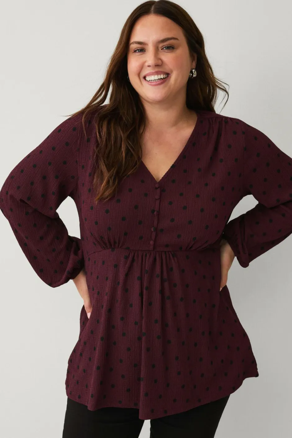 Clearance Plus collection Tunika med V-hals Dame Tunikaer