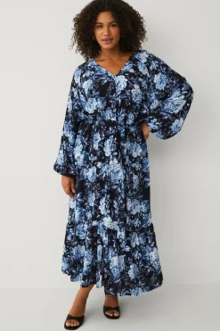Online Plus collection Maxi kjole med volanter Dame Kjoler