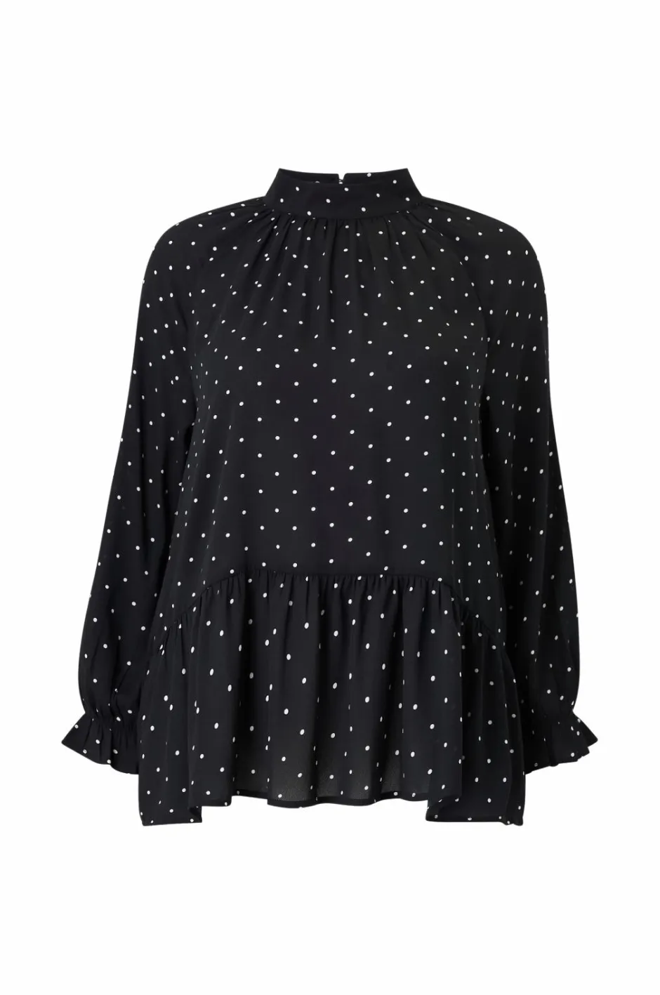 Plus collection Chiffonbluse med flæser Dame Skjorter & Bluser