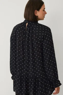 Plus collection Chiffonbluse med flæser Dame Skjorter & Bluser