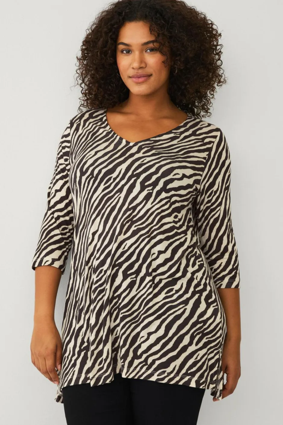 Outlet Plus collection Tunika med 3/4 lange ærmer Dame Tunikaer|Toppe & Tank-Toppe