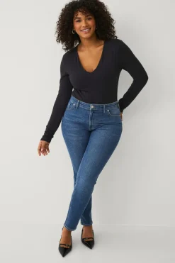 Ellos Plus collection slim jeans med høj talje^Dame Jeans
