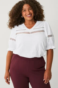 Ellos Plus collection Top med blondedetaljer^Dame Toppe & Tank-Toppe