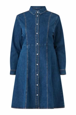 Outlet Plus collection Skjortekjole i denim Dame Kjoler