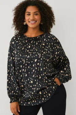 Outlet Plus collection Bluse i satin Dame Skjorter & Bluser