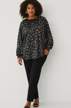 Outlet Plus collection Bluse i satin Dame Skjorter & Bluser