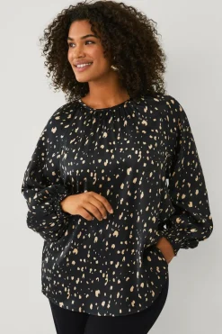 Outlet Plus collection Bluse i satin Dame Skjorter & Bluser