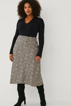 Hot Plus collection Nederdel med elastik i taljen Dame Nederdele