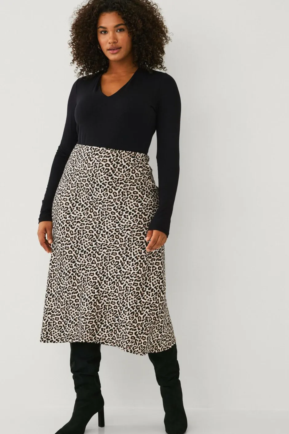 Hot Plus collection Nederdel med elastik i taljen Dame Nederdele