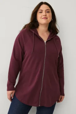 Ellos Plus collection Sweatshirt med hætte og lynlås^Dame Sweatshirts & Hoodies