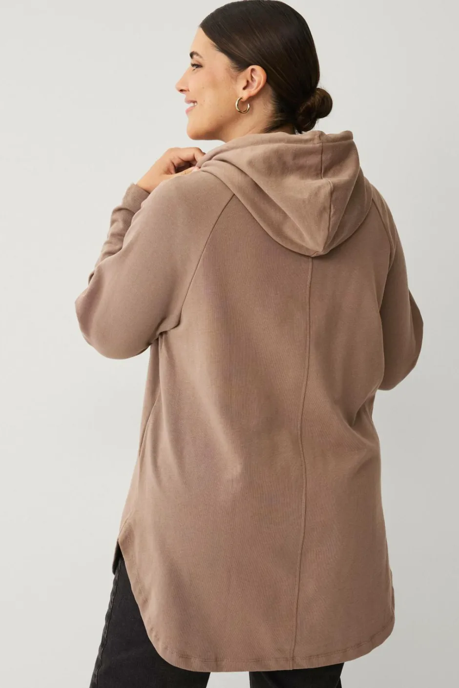 New Plus collection Sweatshirt med hætte og lynlås Dame Sweatshirts & Hoodies