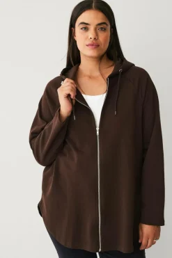 Ellos Plus collection Sweatshirt med hætte og lynlås^Dame Sweatshirts & Hoodies