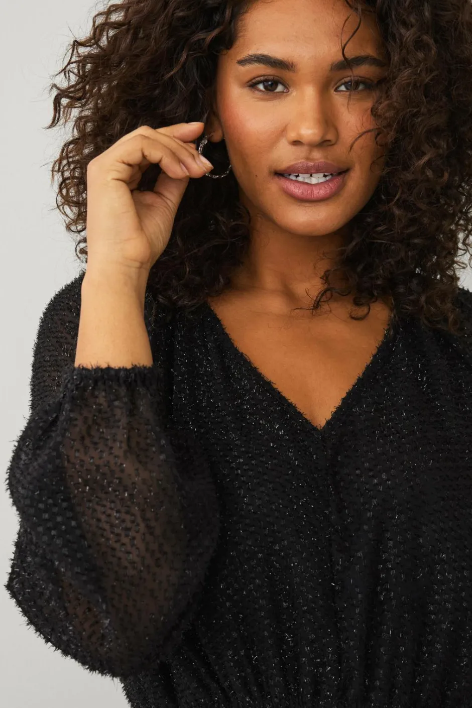 Ellos Plus collection Kjole med en v-hals^Dame Kjoler