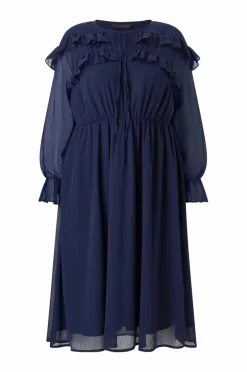 Plus collection Maxikjole med flæser Dame Kjoler