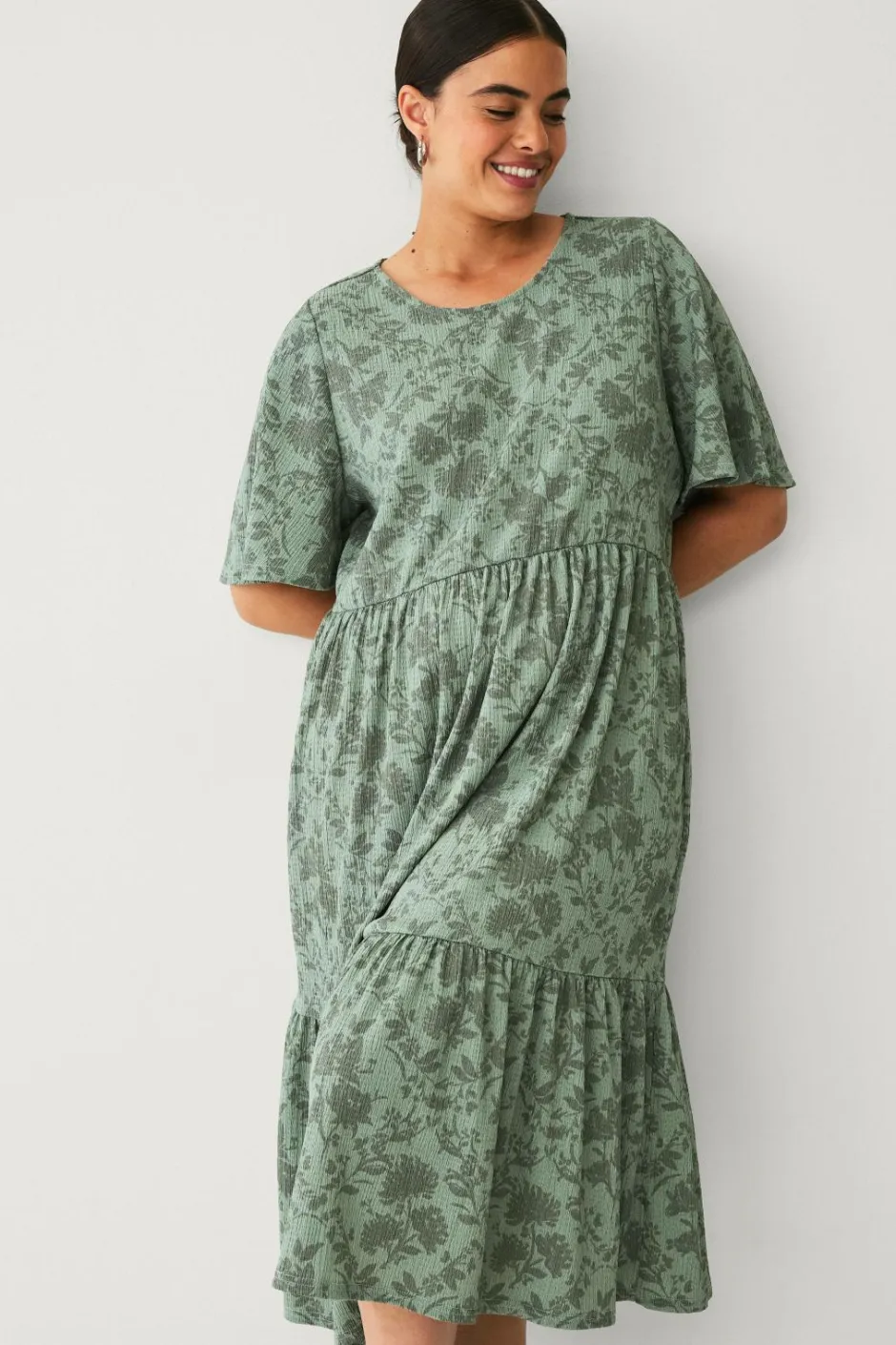 Hot Plus collection Kjole med flæser Dame Kjoler