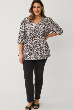 Hot Plus collection Tunika med 3/4 lange ærmer Dame Tunikaer