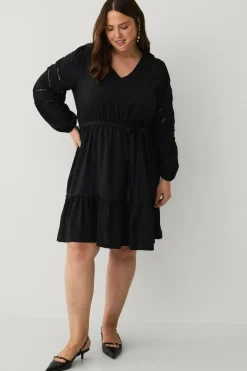 New Plus collection Kjole med blondedetaljer Dame Kjoler
