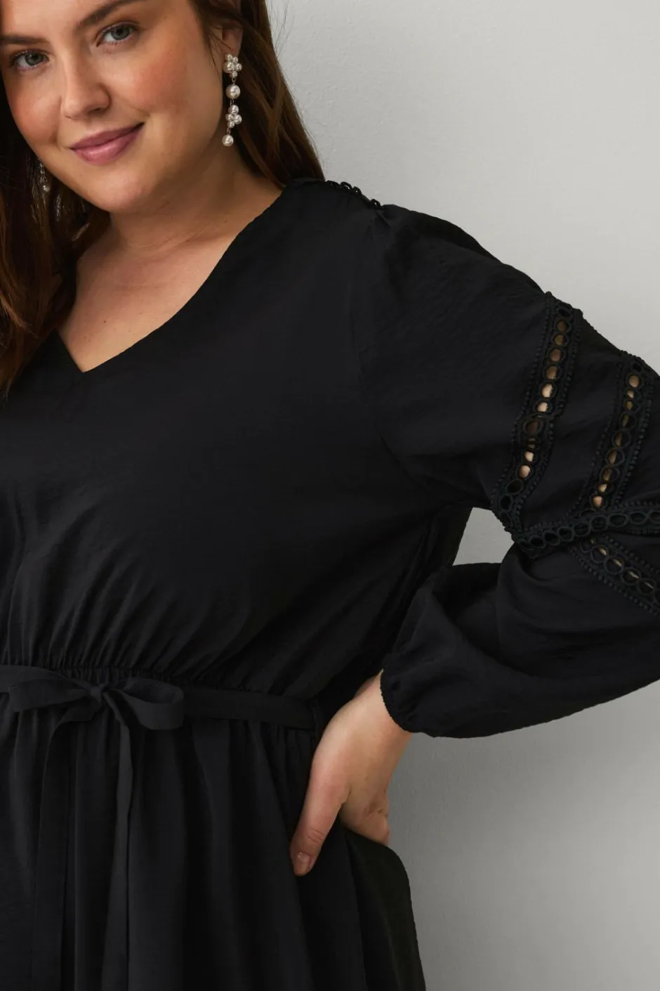 New Plus collection Kjole med blondedetaljer Dame Kjoler