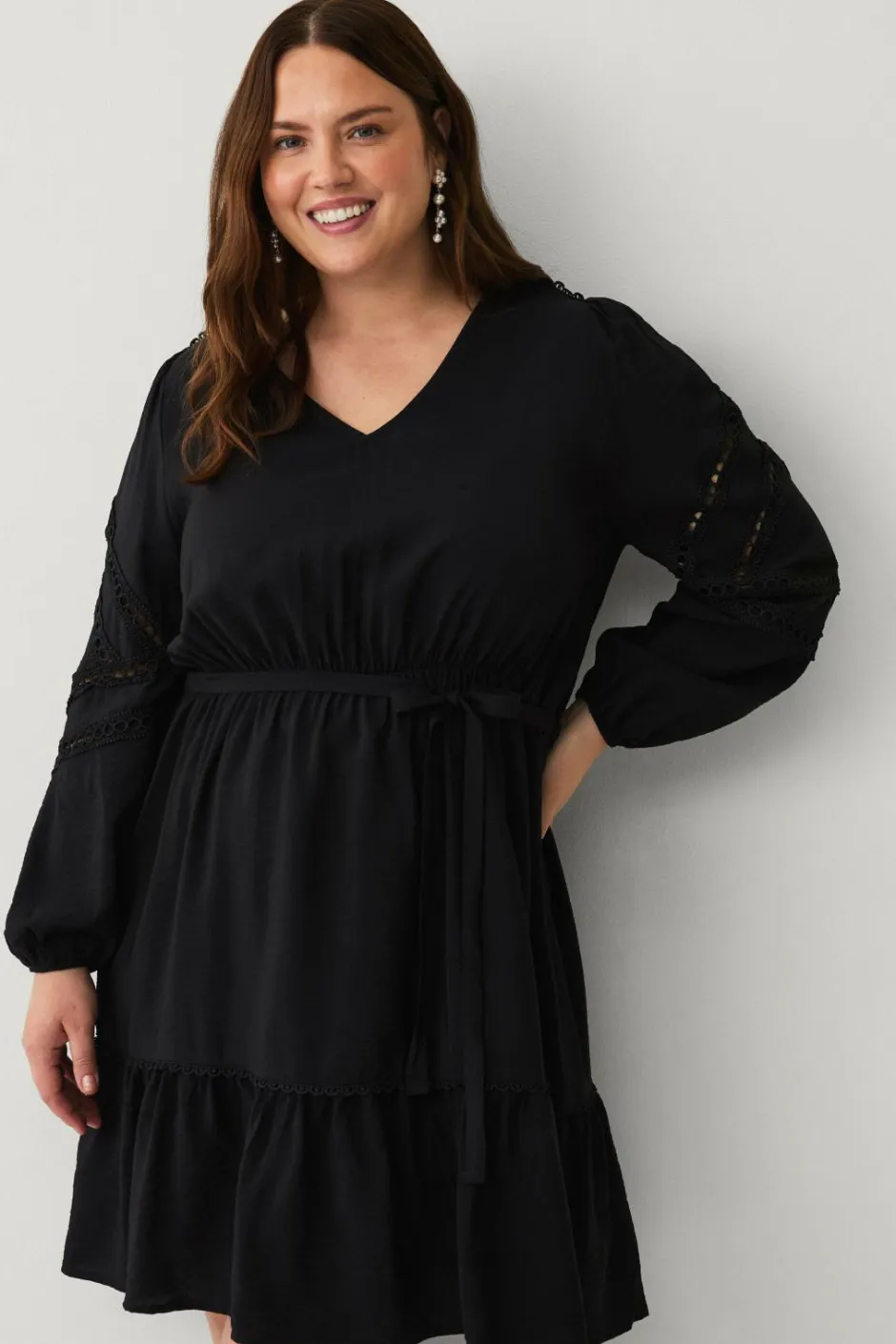 New Plus collection Kjole med blondedetaljer Dame Kjoler