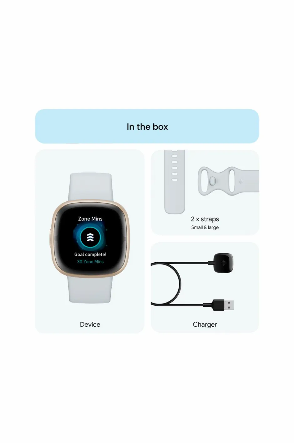 Fitbit Sense 2, Blue Mist/Soft Gold^Dame Ure|Ure