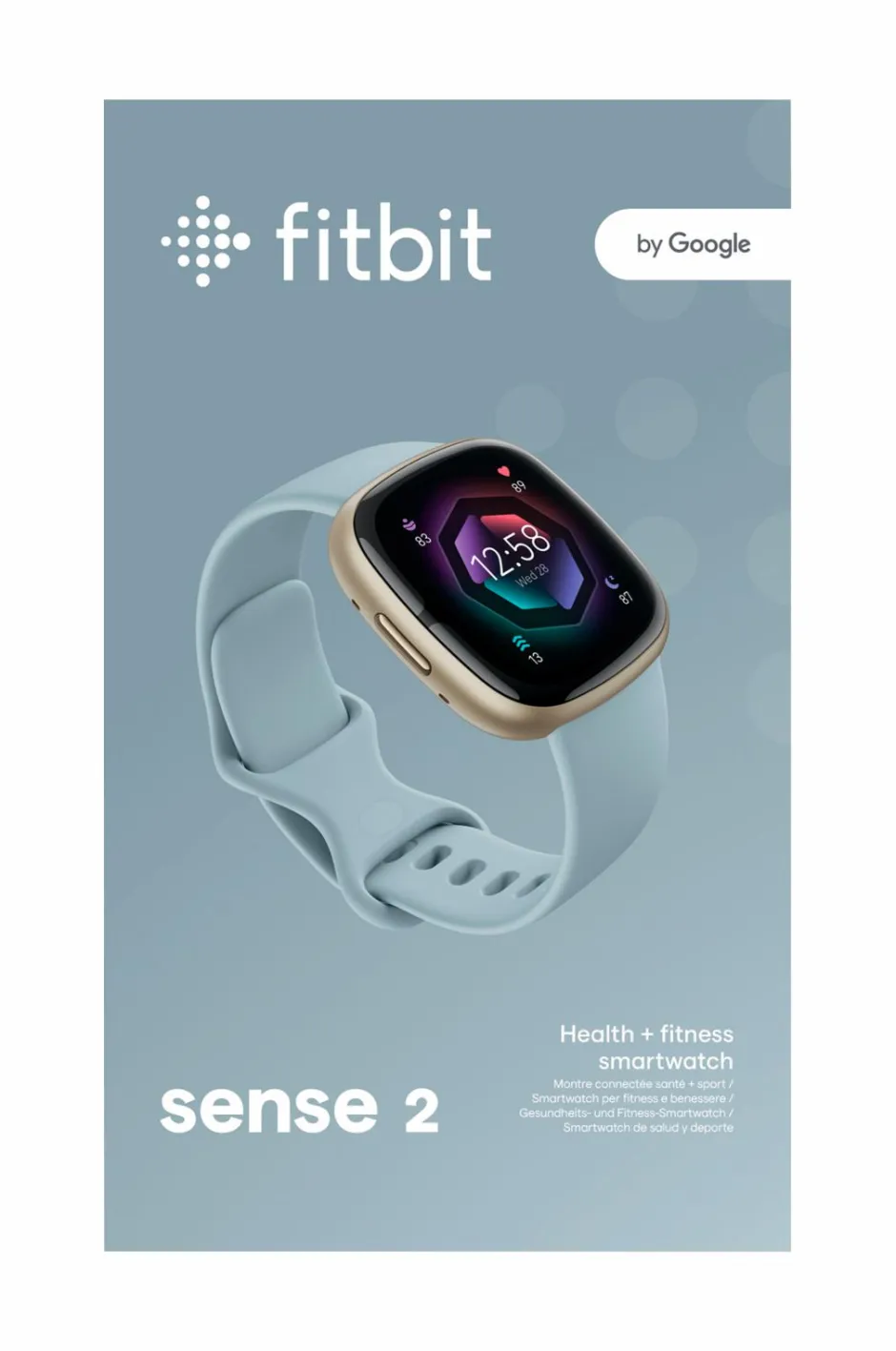 Fitbit Sense 2, Blue Mist/Soft Gold^Dame Ure|Ure