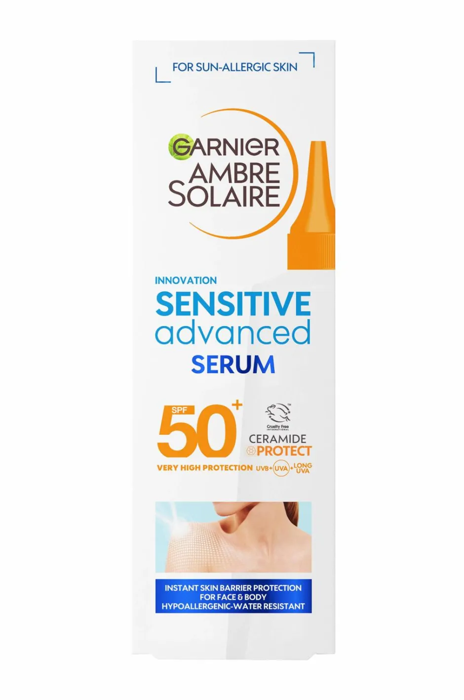 Garnier Ambre Solaire Sensitive Advanced Body Serum SPF 50+ 125 ml^ Solbeskyttelse