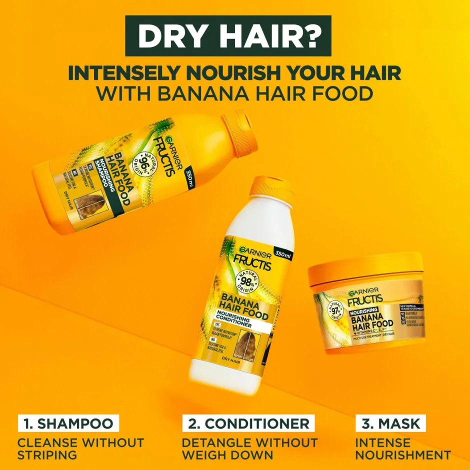 Garnier Fructis Hair Food Banana Hair Mask For Dry Hair 400 Ml^ Hårpleje