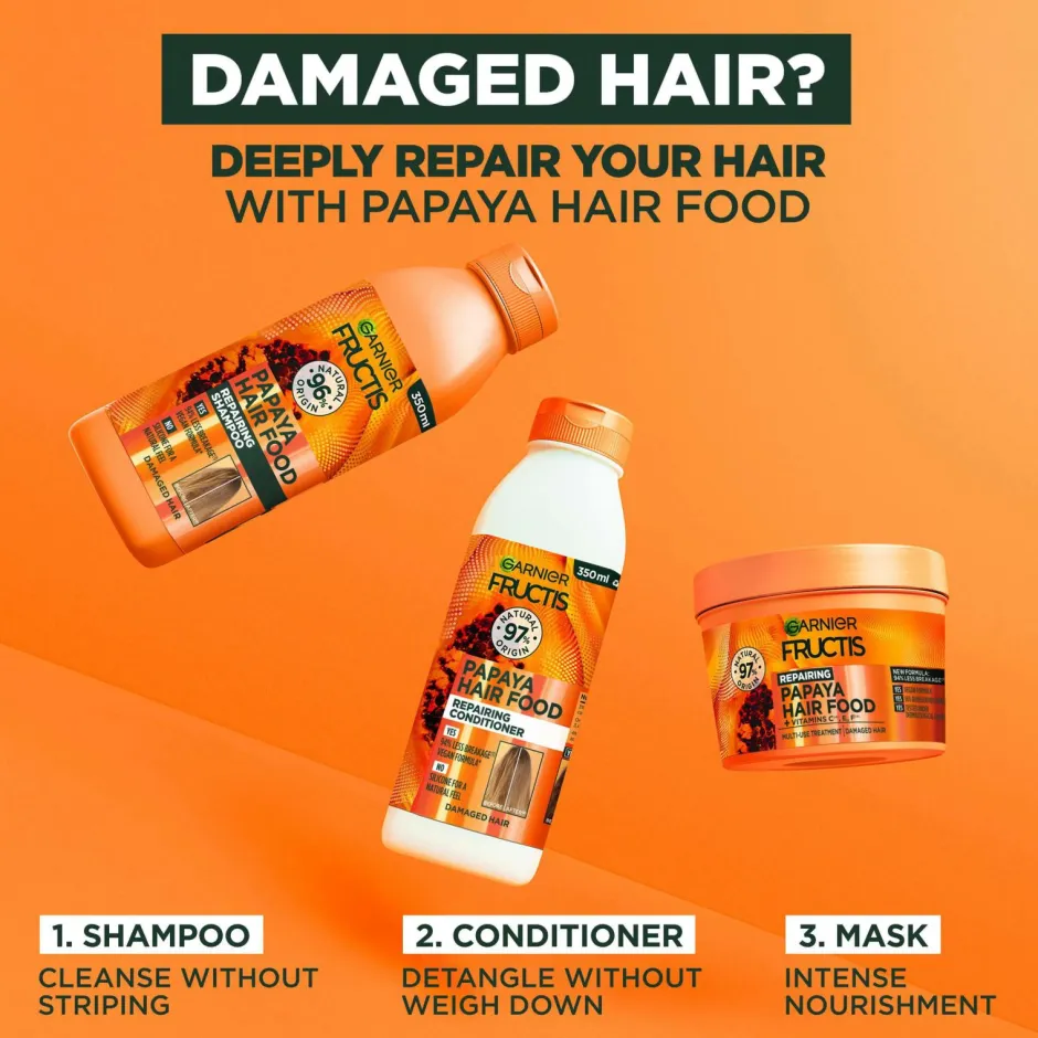 Garnier Fructis Hair Food Papaya Shampoo For Damaged Hair 350 Ml^ Hår|Hår