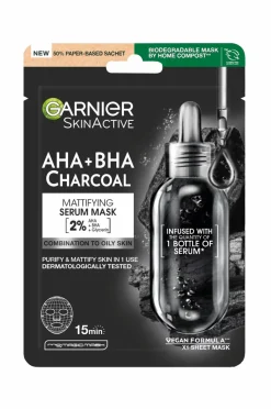 Online Skinactive Pure Charcoal Black Pore-Tightening + Hydrating Sheet Mask For Oily Skin Ansigtspleje|Ansigtspleje