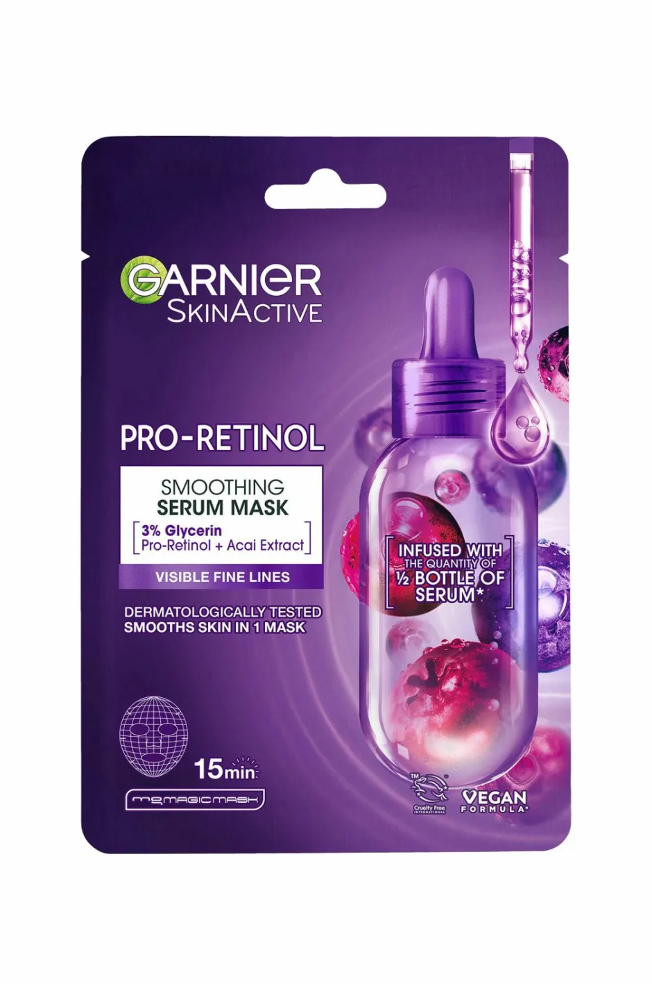 Garnier Skinactive Pro-Retinol Smoothing Serum Sheet Mask For All Skin Types^ Ansigtspleje|Ansigtspleje