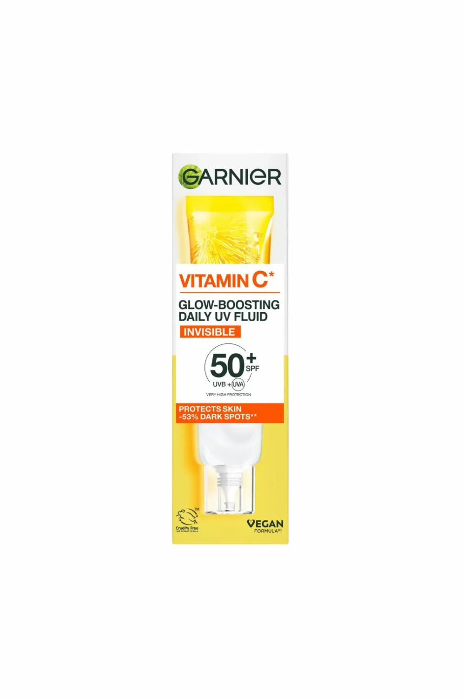 Garnier Vitamin C* Glow-Boosting Daily UV Fluid SPF50+ For Dull Skin Invisible 40 Ml^ Ansigtspleje|Ansigtspleje