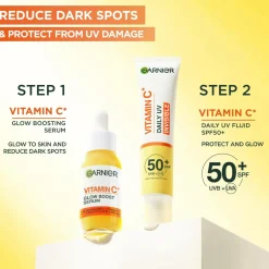 Garnier Vitamin C* Glow-Boosting Daily UV Fluid SPF50+ For Dull Skin Invisible 40 Ml^ Ansigtspleje|Ansigtspleje