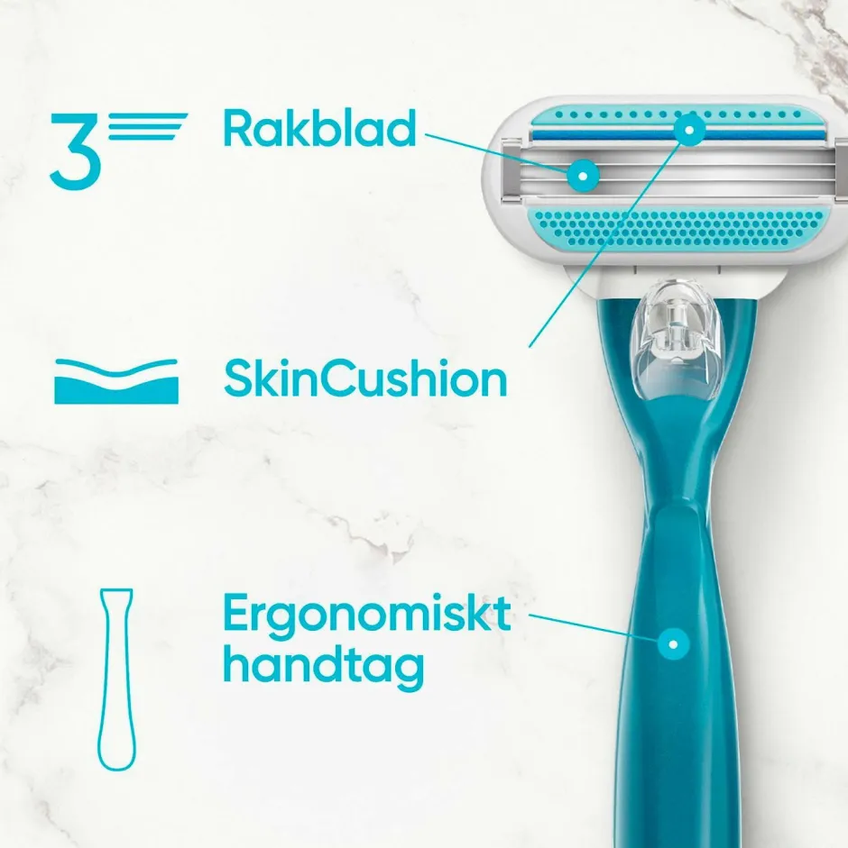 Gillette Barberblad Smooth + 2 barberblade^ Hårfjerning