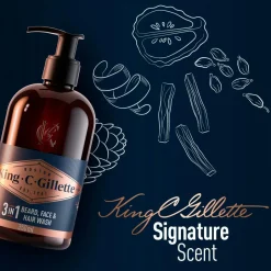 Gillette 3-in-1 Beard, Face & Hair Wash^ Ansigtspleje|Ansigtspleje