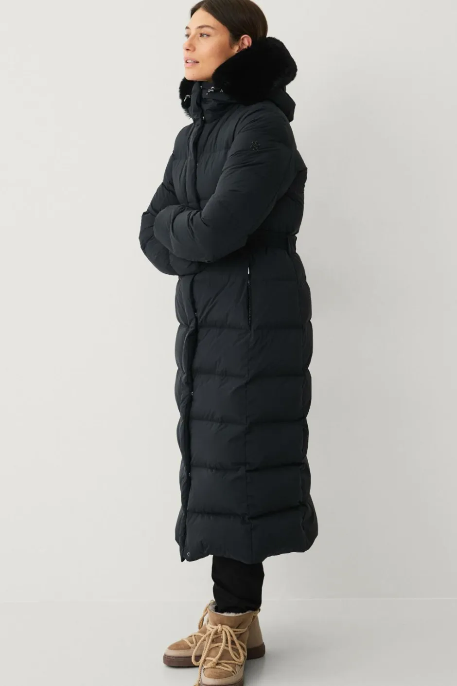 Áhkká Dunfrakke Gold Long Down Coat Matte^Dame Jakker & Frakker