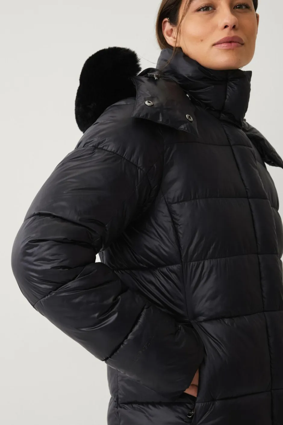 Áhkká Parka Gold Shiny Parka w Detachable Hood^Dame Overtøj|Overtøj