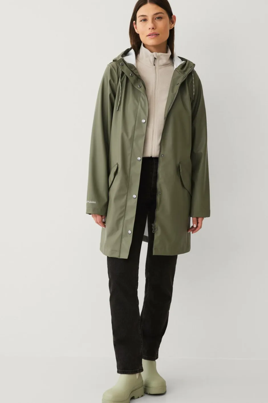 Hot Regnjakke PU Parka W Dame Regntøj