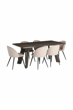 &Home Country spisegruppe med 1 bord + 6 stole^ Spisegrupper