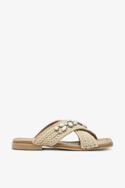 Outlet Sandaler Woven Crossed Stones Dame Sandaler & Sandaler Med Hæl
