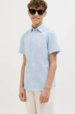 Clearance Junior Skjorte jjBreeze Linen Blend Shirt SS SN Jnr Børn Skjorter