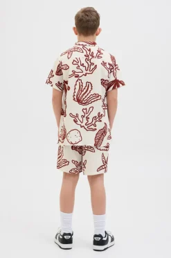 Sale Junior Skjorte jorLuke Crinkle Aop Shirt SS Jnr Børn Skjorter
