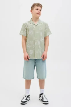 New Junior Skjorte jorLuke Crinkle Aop Shirt SS Jnr Børn Skjorter