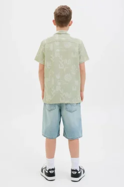 New Junior Skjorte jorLuke Crinkle Aop Shirt SS Jnr Børn Skjorter